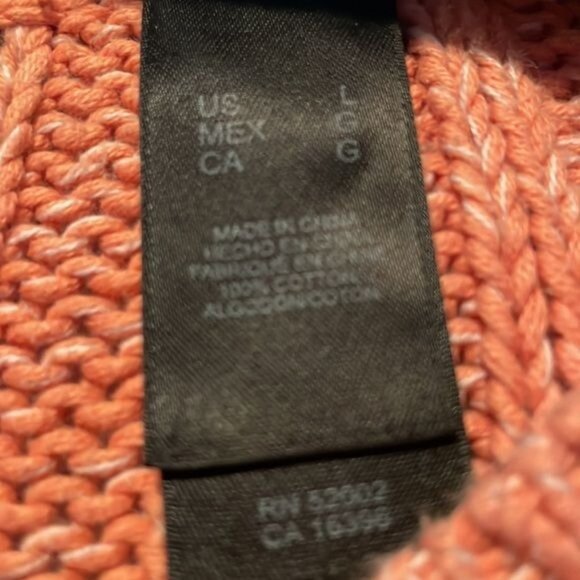 Axcess By Liz Claiborne Womens Knit Sweater L Peach Cable Pattern Cotton - Picture 3 of 5
